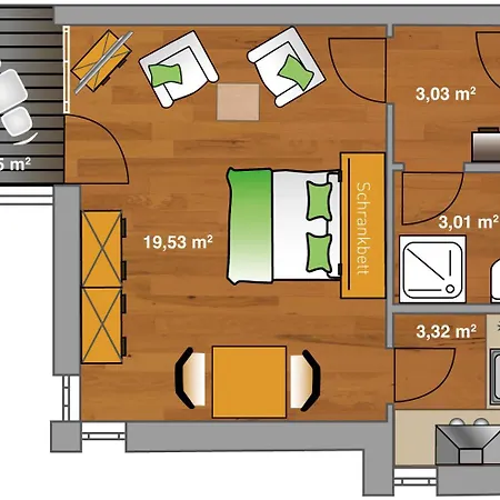 Ancora Marina Haus 2 Nr 01, Typ 1 Apartament *